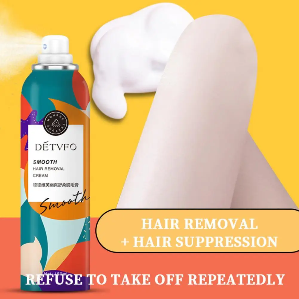 150ml Detvfo Depilation Spray Hair Removal Depilation Spray Mousse Shaving Fast Hair Removal Cream Gentle Free Pieces Spatula