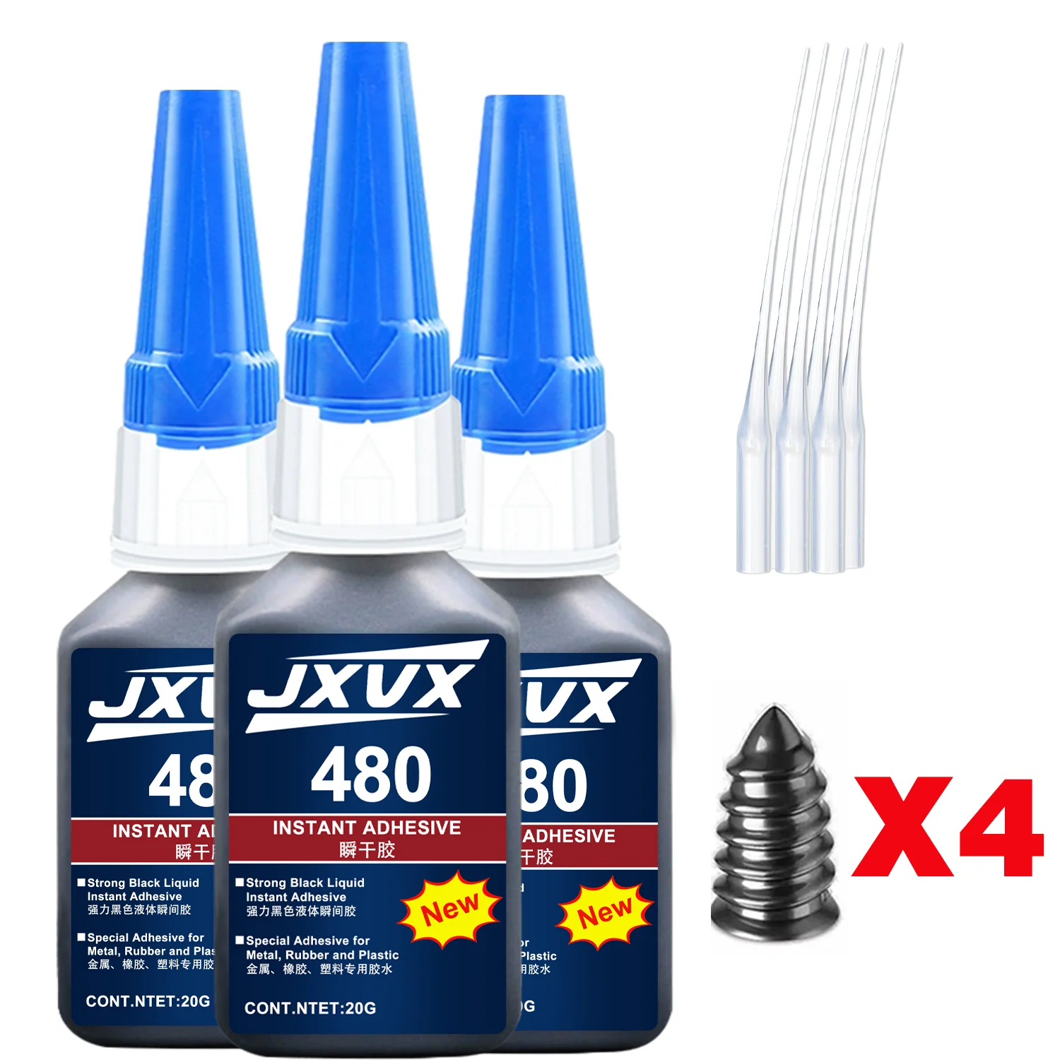 480 Rubber-Reinforced Instant Glue, Black, with High Resistance to Detachment and Waterproof, for Bonding Parts of Automobiles, Machinery, Rubber, with Nail for Repairing Tires