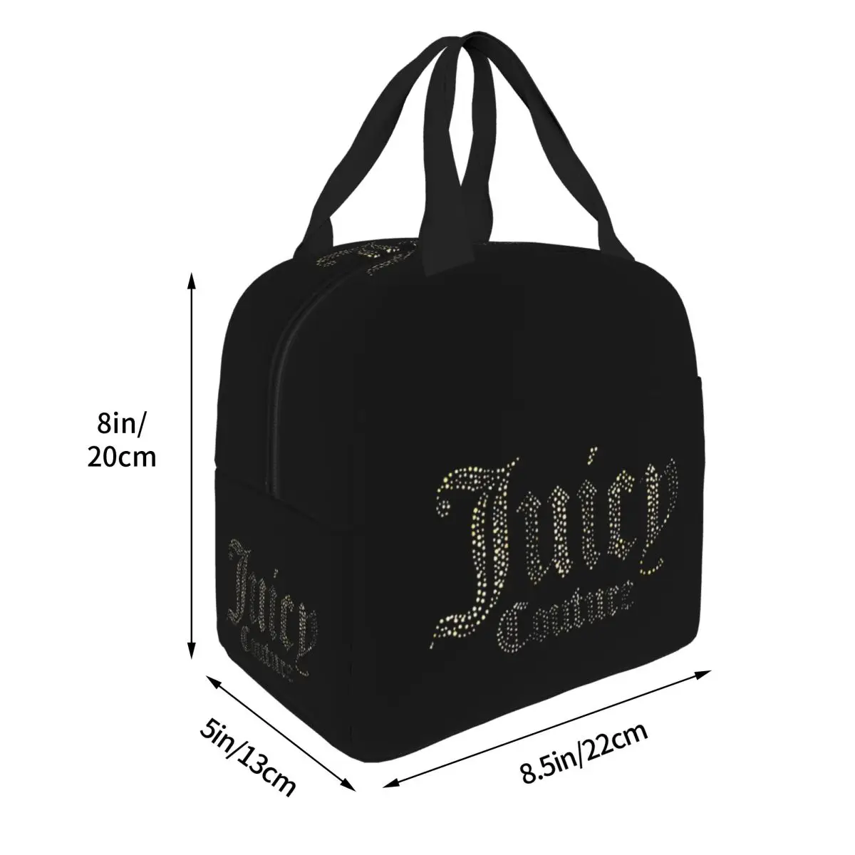 Hot-Sale-Like-Juicy-Couture Portable Lunch Bag Food Thermal Box Durable Cooler Lunchbox with Shoulder Strap Picnic Bag Office