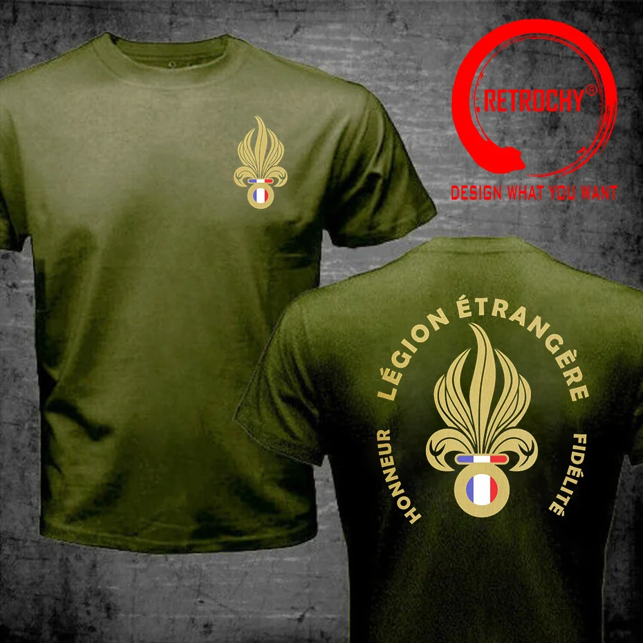 Camiseta con logo impreso del Granate del Regimiento Francés de Legión Extranjera. Camiseta de verano de algodón de manga corta con cuello redondo para hombre nueva S-6XL