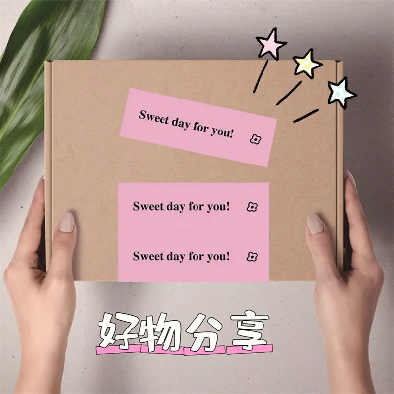 120pcs/roll  simple Love Heart Stickers Cute Gifts Decorative Sealing Stickers Square Hand Account Material