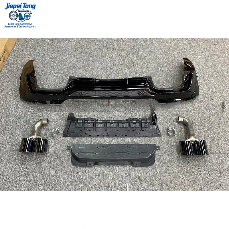 

Подходит для BMW X4 G02 2018-2020 годов выпуска, модифицированный передний бампер X4M с широким обвесом и задний спойлер с четырьмя выхлопными отверстиями.