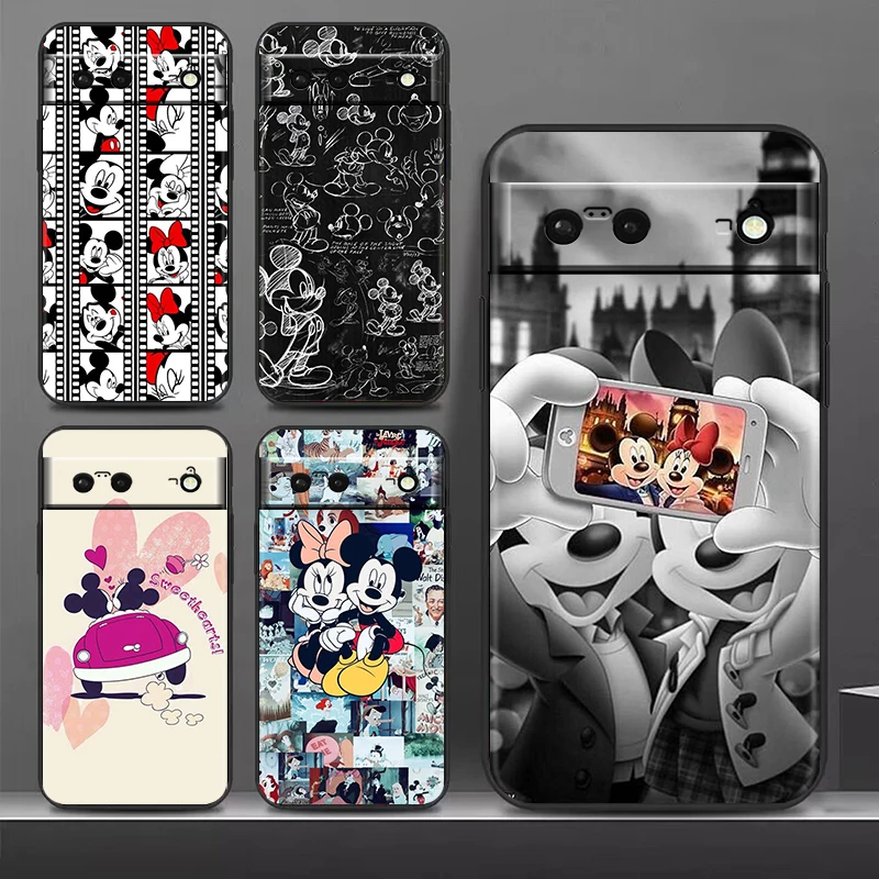 

Minnie Mouse Disney Comic For Google Pixel 8 7A 7 6A 6 5A 5 4 4A XL 5G Black Silicon Shockproof Shell Phone Case