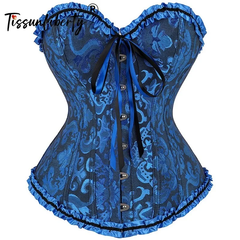 

2Pcs Women's Tight Corset Top Mujer Vintage Sexy Underwear Waist Trainer Slimming Body Shapewear Tops for Women Steampunk QB