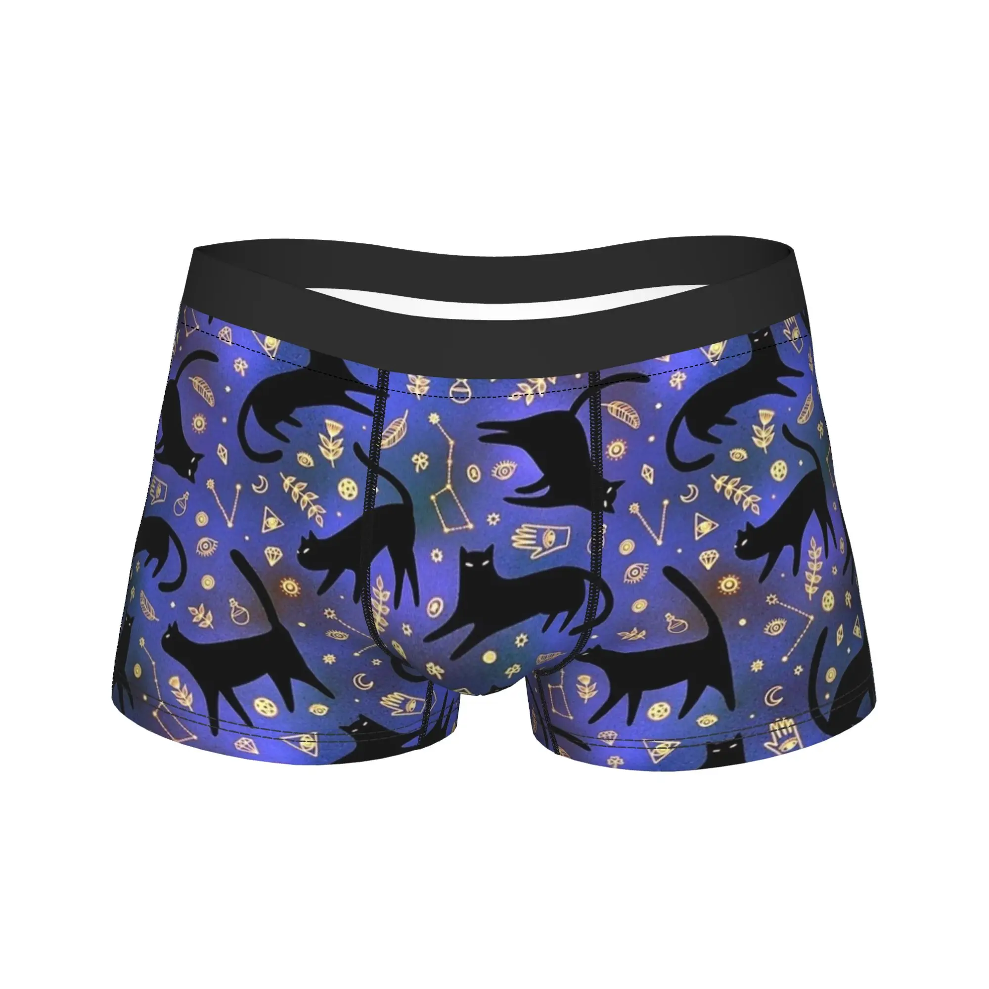 

Подсовершенные кошки, черные боксеры с животными, нижнее белье, качественные шорты «сделай сам», дышащие мужские трусы, большие размеры