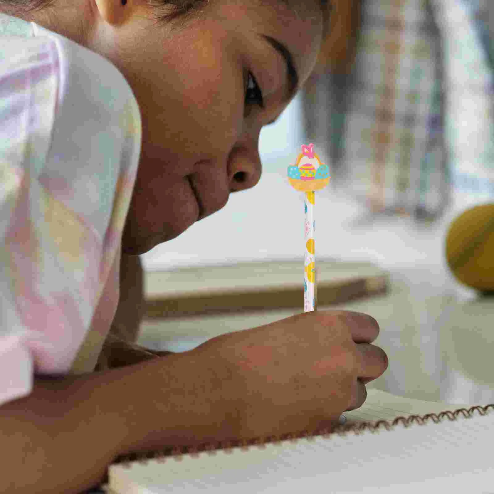 Matite pasquali da 12 pezzi con gomme comode per bambini, studenti portatili sfusi