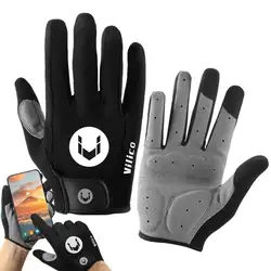 Cycling Anti-slip Full Finger Gloves MTB Bike Gloves Pad Men Breathable Anti-shock Sports Gloves MTB Bike Bicycle Warm Glove Man