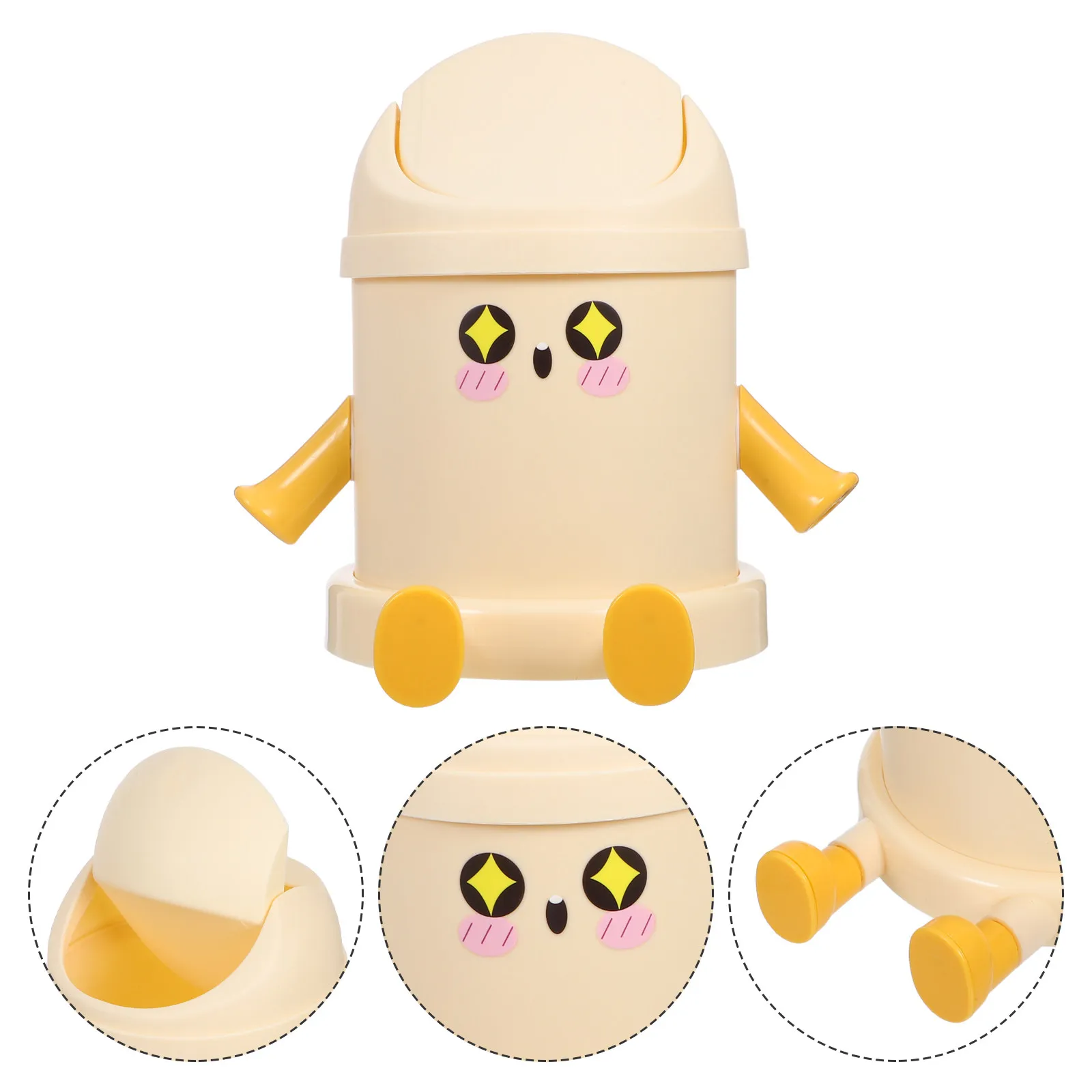 

Mini Plastic Desktop Trash Can Swing Lid Tiny Wastebasket for Home Office Bedroom Table Small Desktop Garbage Bin Cute Compact