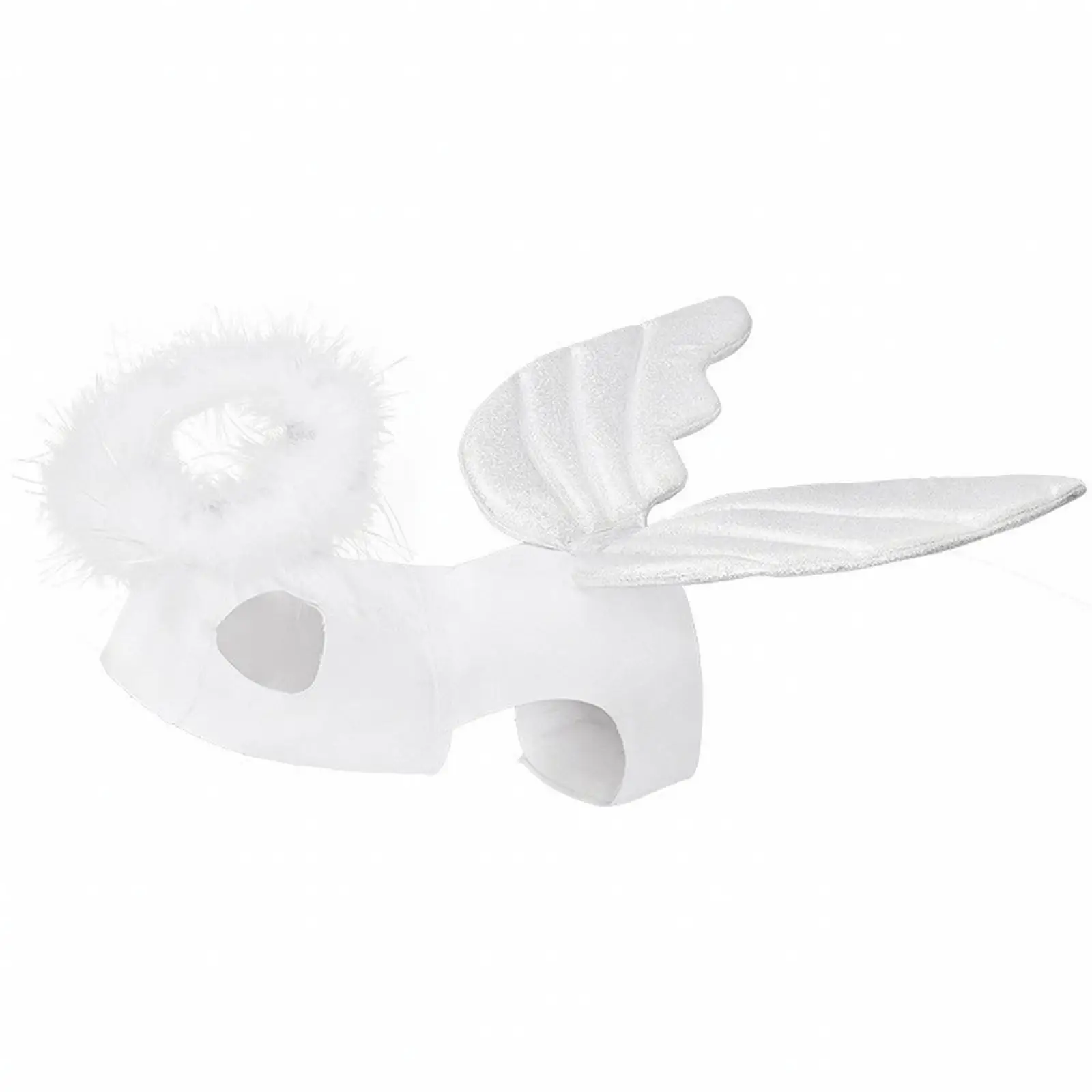 Polyester Pet Angel Dress Up Suit with Decorative Wings and Headpiece for Small Dogs Holiday Party Fun