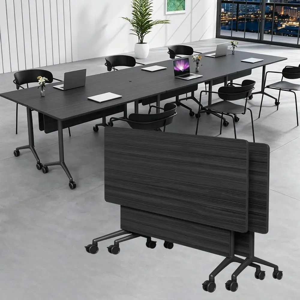 

Pack Folding Conference Room Table,Modular Conference Table with Wheels,FlipTop Training Table for 216 Person,Modern Seminar Co