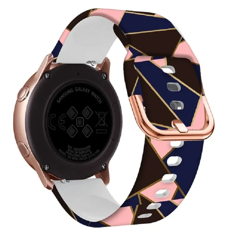 Силиконовый ремешок с принтом для Samsung Galaxy Watch 6 Classic, 43 мм, 4 мм, 7 мм, часы 6, 6 40 мм, 44 мм, аксессуары для наручных часов, браслет, 20 мм