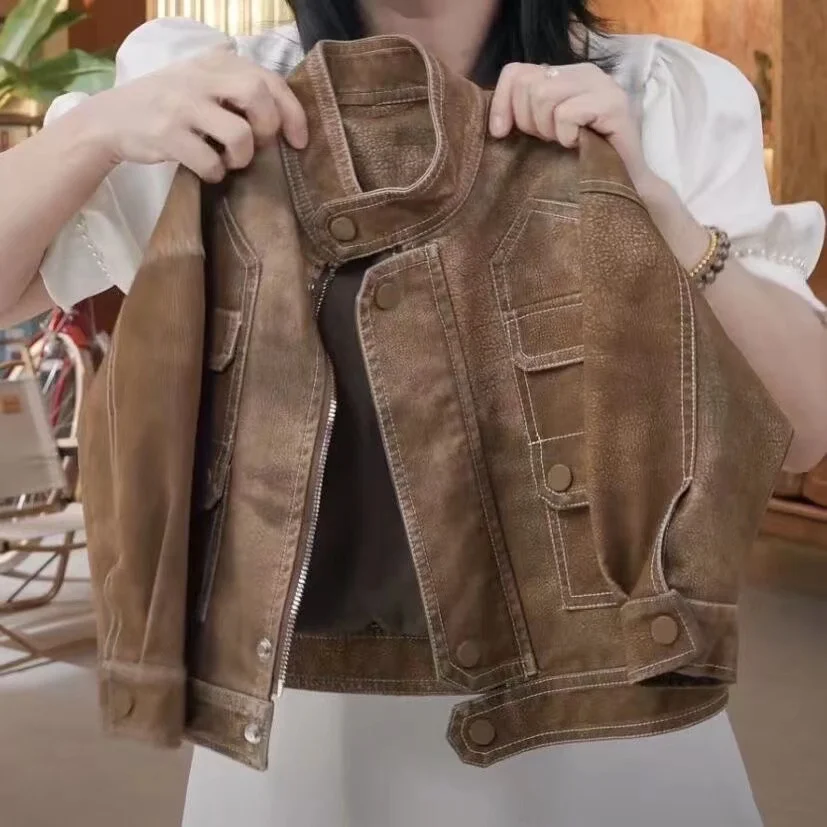 

New Boy Jackets Leather Thickness Kids Coats Fashion Children Outerwear Spring Autumn 2023-A089