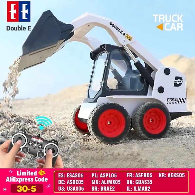 

Double E E594 1:14 Remote Control Slip Loader Toy Car RC Truck Engineering Vehicle Skid Steer Excavators Toys for Boys Gifts
