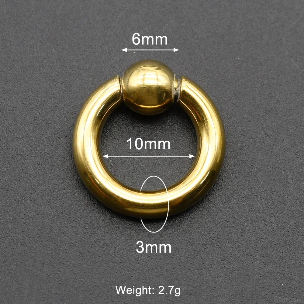 Large Gauges Stainless Steel Captive Spring Bead Rings, 1Pc