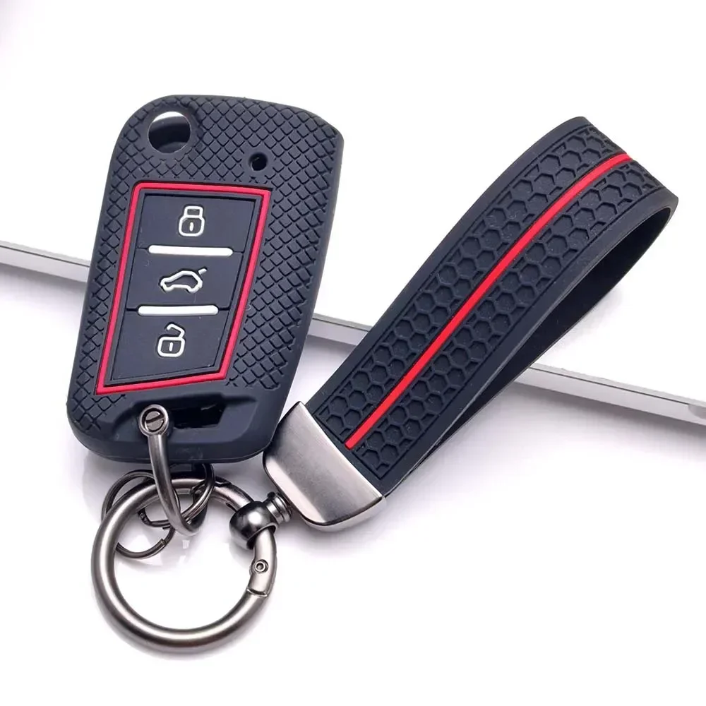 Funda para Llaves de Coche Skoda Rapid Octavia Kodiaq Fabia, VW Tiguan 2023 Touran POLO T6.1 T-Roc Golf 7 Seat Ibiza Leon Ateca Arona