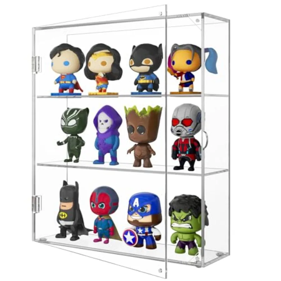 

Acrylic Display Case Clear Display Case for Funko Pop Figures Wall Mounted or Desktop Dustproof Display Cabinet Box for Collect