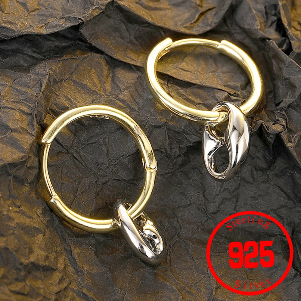 

Stamp 925 Sterling Silver Pig Nose Hoop Earrings for Women Geometric Hollow Design Ear Buckle 2024 Korea Fine Jewelry