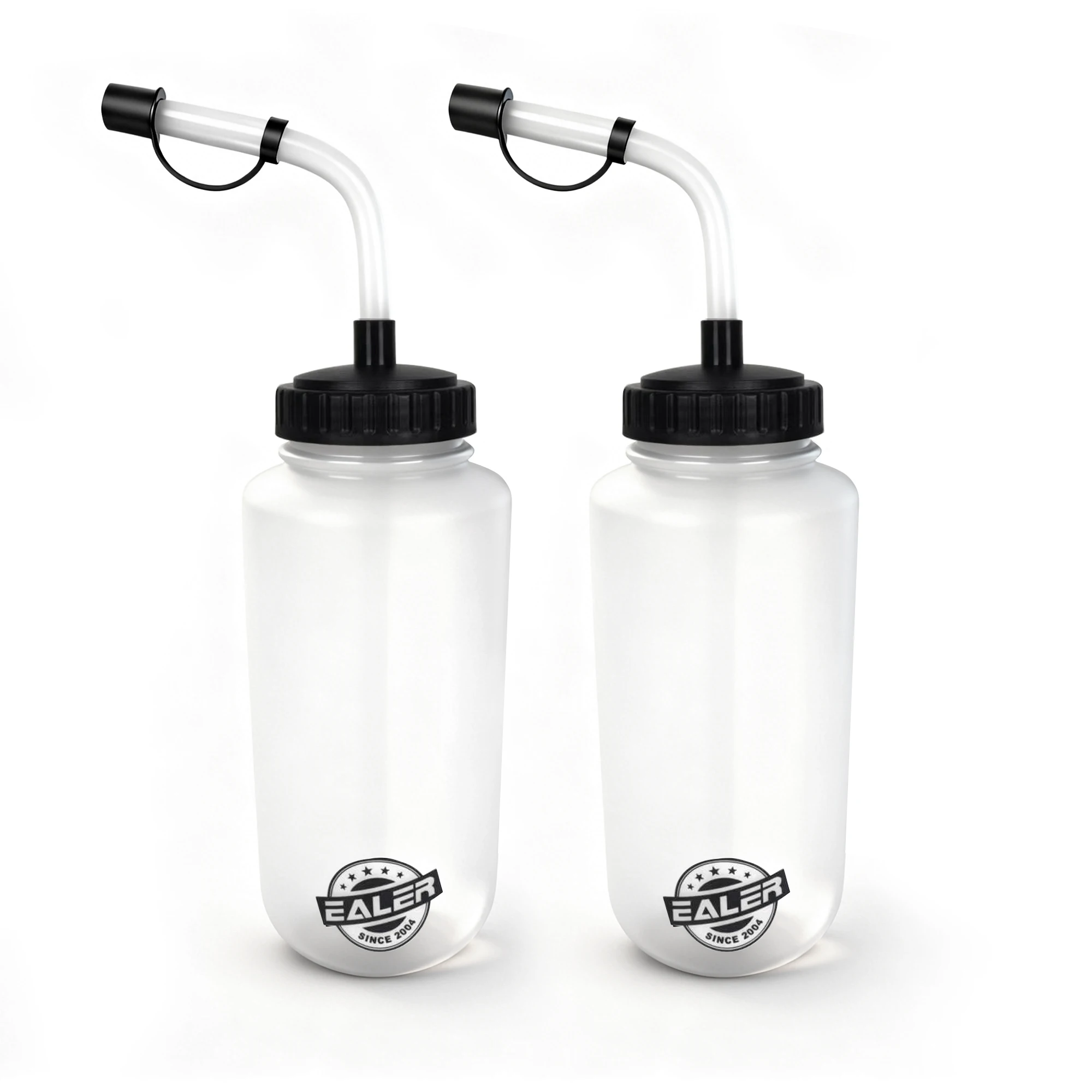 EALER 1L Squeeze Sports Water Bottle Long Angled Straw BPA-Free Helmet Fit For Hockey Football Lacrosse Boxing