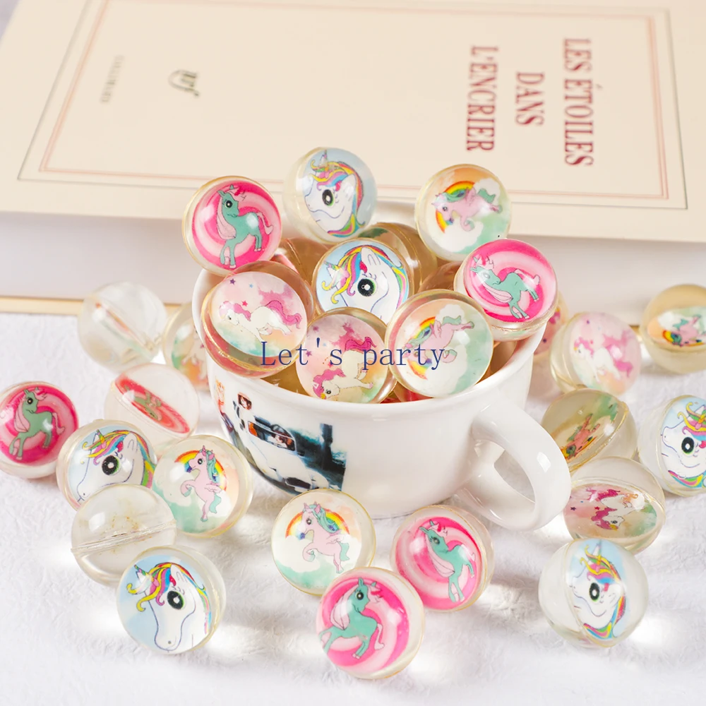 10Pcs Śliczny tęczowy jednorożec Gumowa piłka do żonglowania Zabawki sportowe na świeżym powietrzu dla dzieci Urodziny Party Favors Baby Shower Goodie Bag