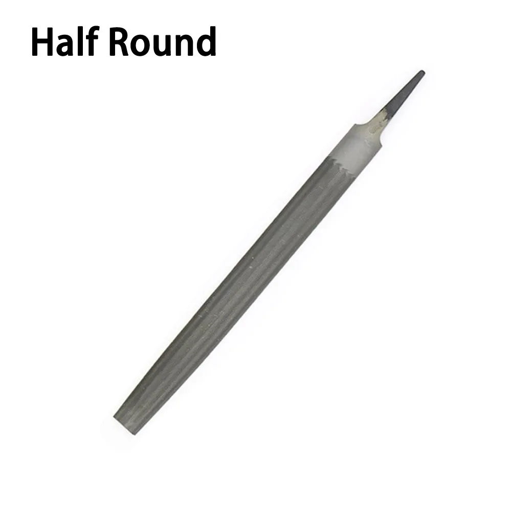 1pc 6 Inch 150mm Steel Files Without Handle Round Half-Round Triangular Square Flat Cut Design Metal Woodworking Hand Files