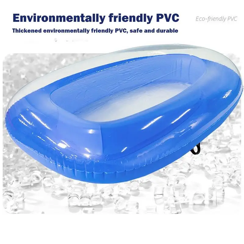 Inflatable Pool Lounger Blue Water Hammock Inflatable Raft Large Pool Float Bed Adult Floaties Tanning Pool Lounger for Adults