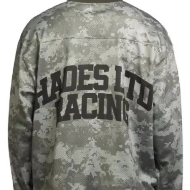 

Streetwear Aesthetic Camo Tee Women Digital Camo Big Letter Print Oversized Mesh Long Sleeve Top Women's Clothing