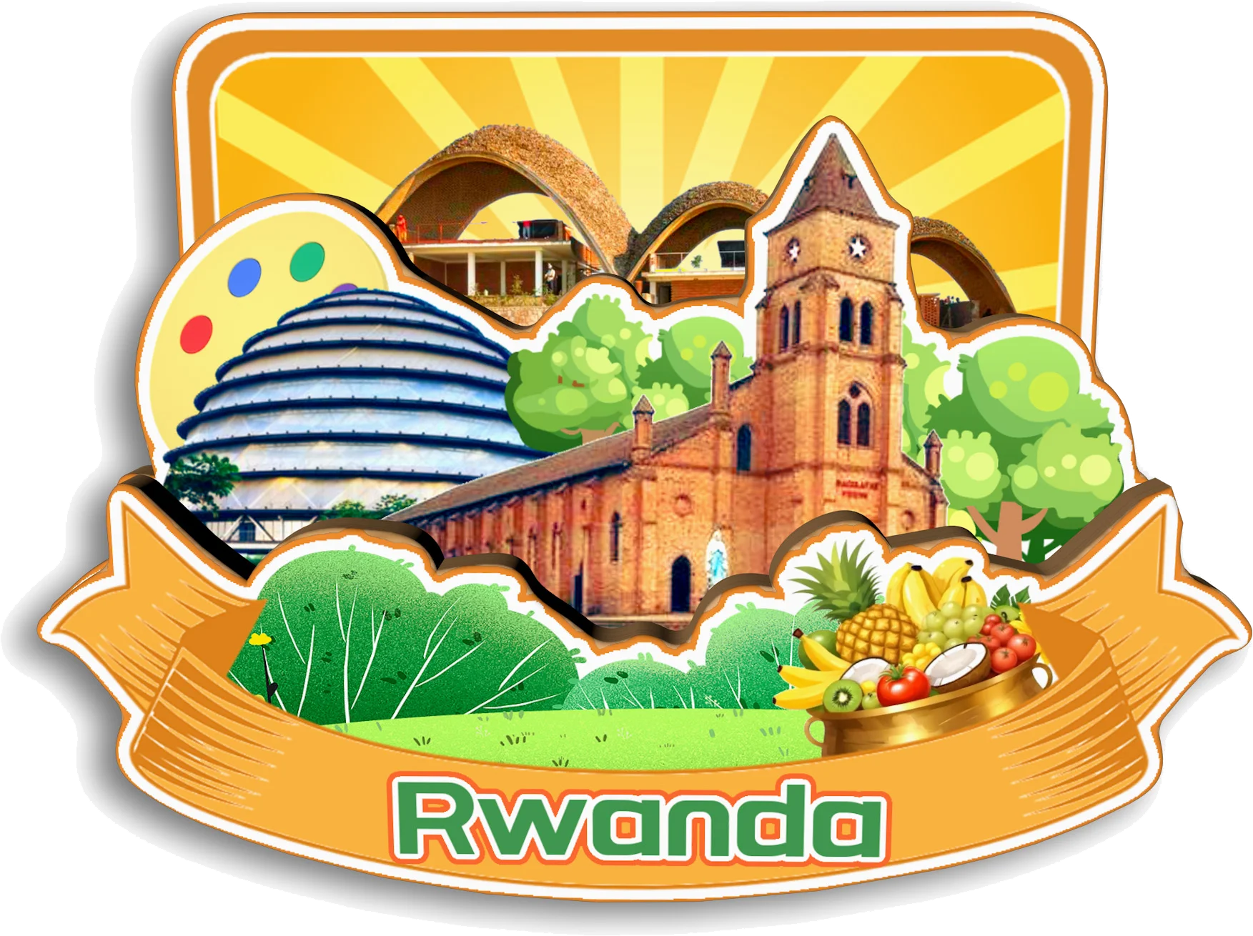 Kigali Ruhengeri Gisenyi Kibuye بركان Nyungwe رواندا مغناطيس الثلاجة هدية تذكارية للسفر