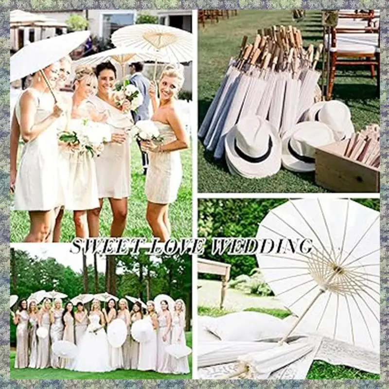 

WON 7 шт. бумажный зонтик, свадебный зонтик, вечерние бамбуковые зонтики для свадебного душа, центральные предметы, реквизит для фотосессии, 33 дюйма