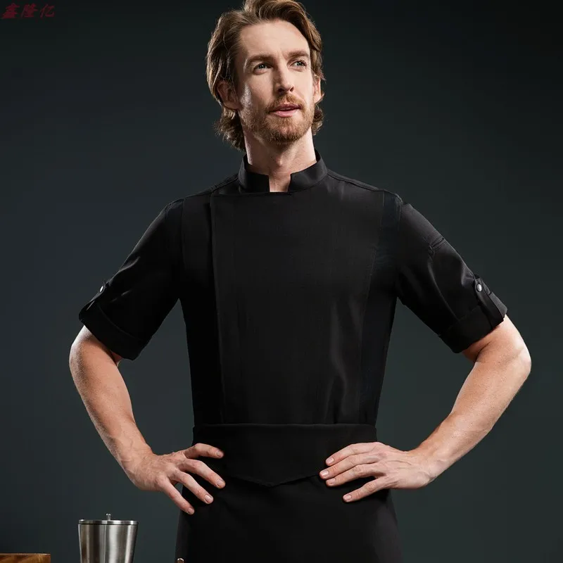 

Hotel Chef Black Work Uniform Long Sleeve Western Restaurant Catering Hotel Chef White Shirt Fashion Workwear Men