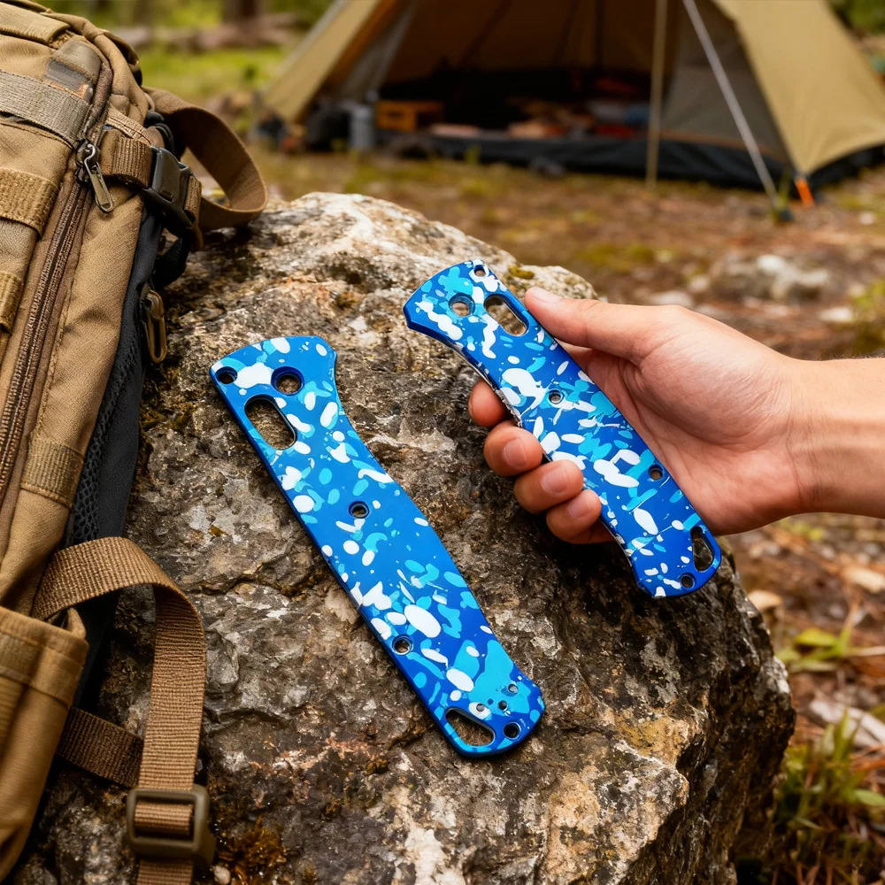 Camo Oxidation DIY Scales - 2 Types Aluminium Alloy Handle Grips for Genuine Bugout 535