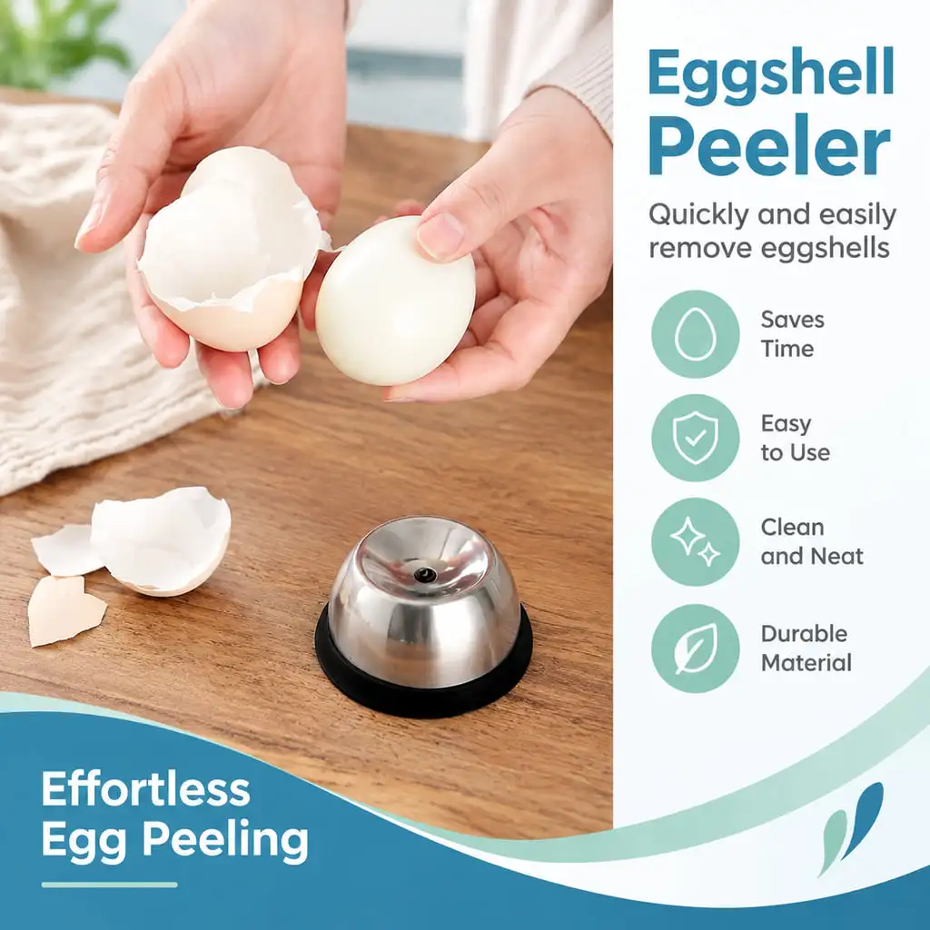 Egg Piercer for Boiled Eggs Stainless Steel Dome Egg Pricker with Hidden Needle Anti-Slip Base for Kitchen Breakfast Meal Prep