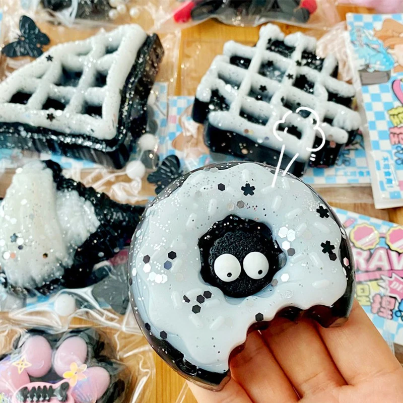 Dark Series Cartoon Cute Cat Paw Soft Pinch Squeeze Toys Creative Simulation Dessert Adult Children Stress Relief Toys Fun Gift