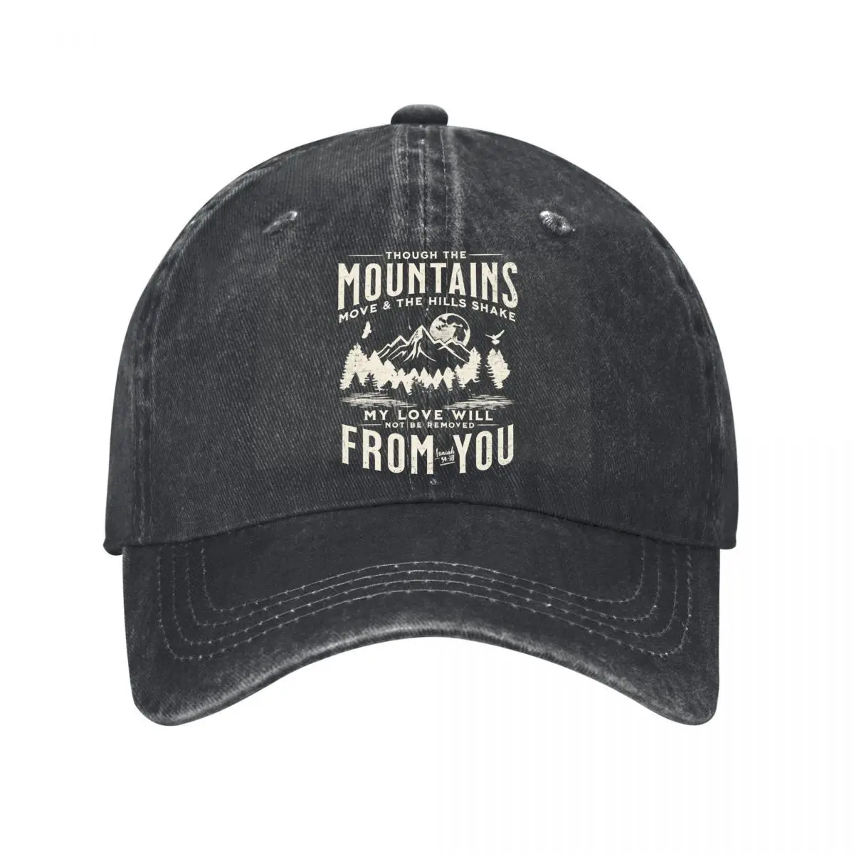 Through The Mountains My Love Will Not Be Removed Isaiah 54 10 New Vintage Washed Cotton Baseball Cap Sun Hats