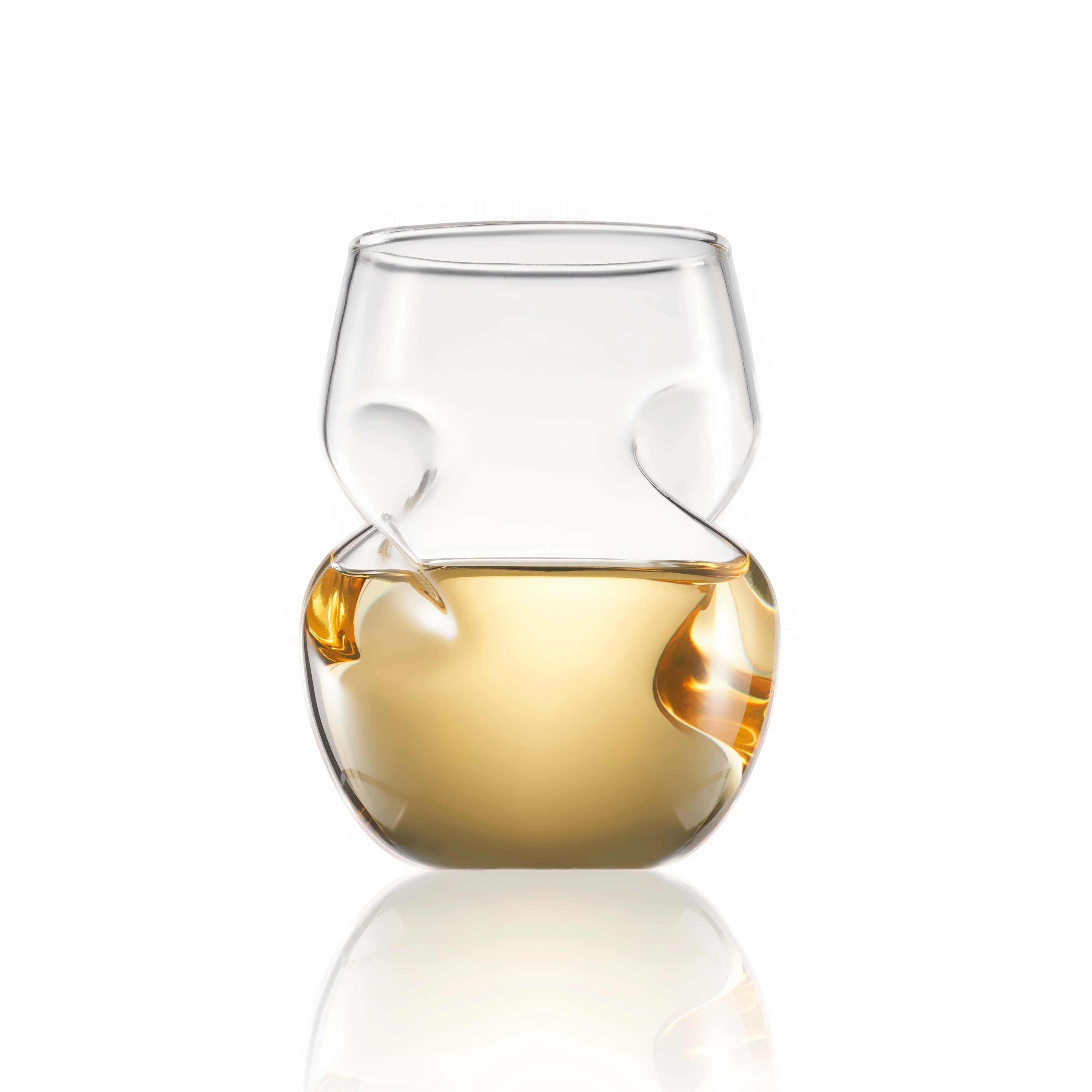 2pcs Creative Stemless Wine Glass (11.8oz Each), Featuring Innovative Spiral Aeration Design, Red White Wine Glasses.