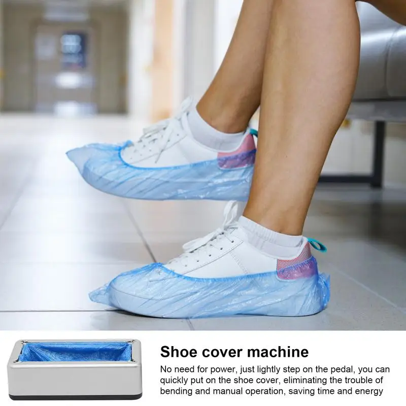 Automatic Shoe Cover Machine Smart Overshoes Dispenser T Buckle Shoe Cover Disposable PE Waterproof for Rainy Floor Clean Indoor