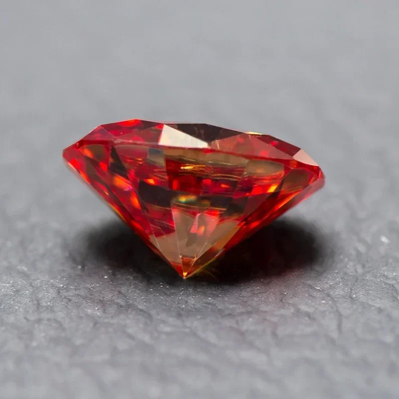 Pierre de moissanite rouge neutre d'eau, coupe nar, pierre précieuse créée en laboratoire, bijoux en diamant, matériaux exécutifs avec certificat GRA