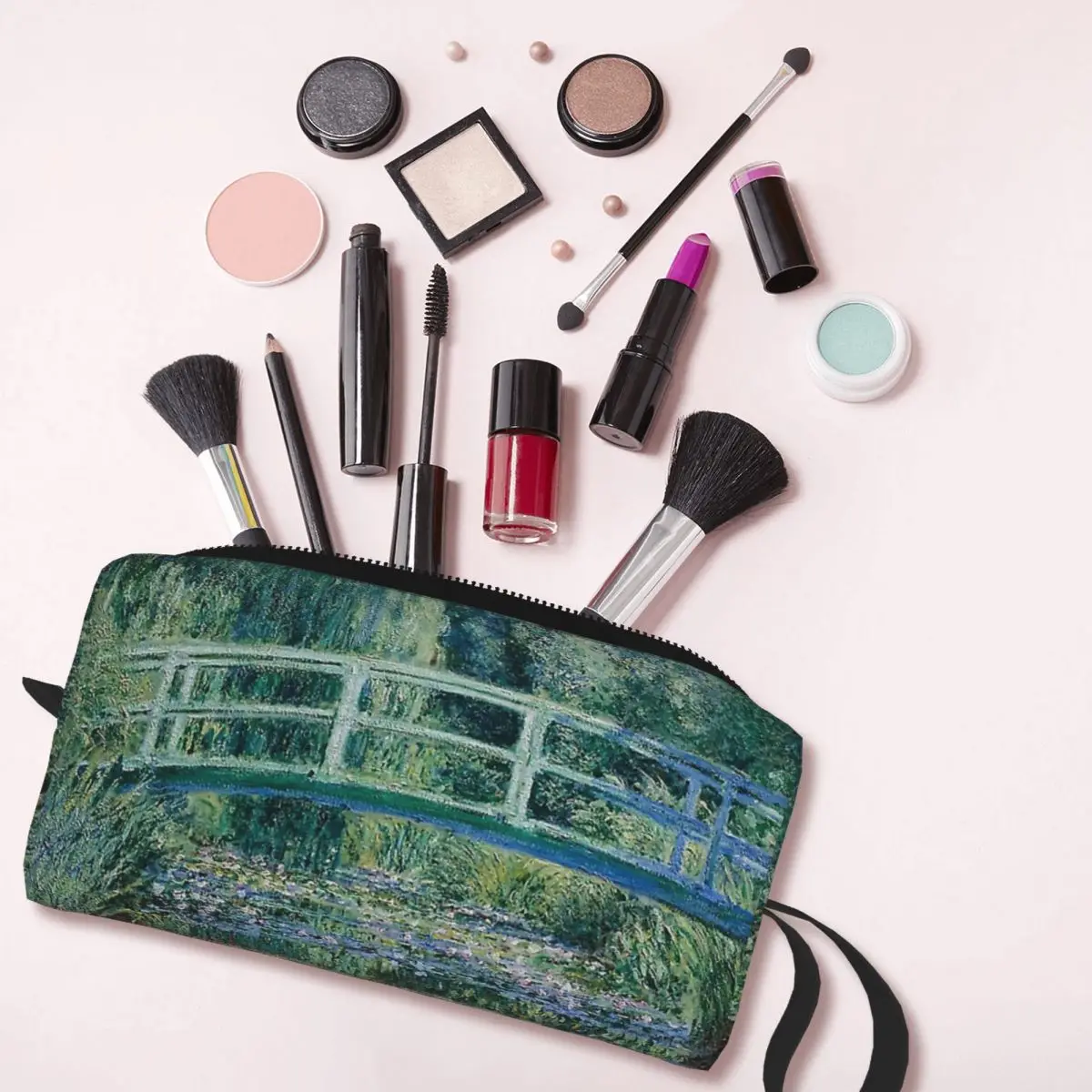 Borsa per il trucco di Claude Monet Organizer per cosmetici Kit Dopp borsa per cosmetici da toilette per donna astuccio da viaggio di bellezza