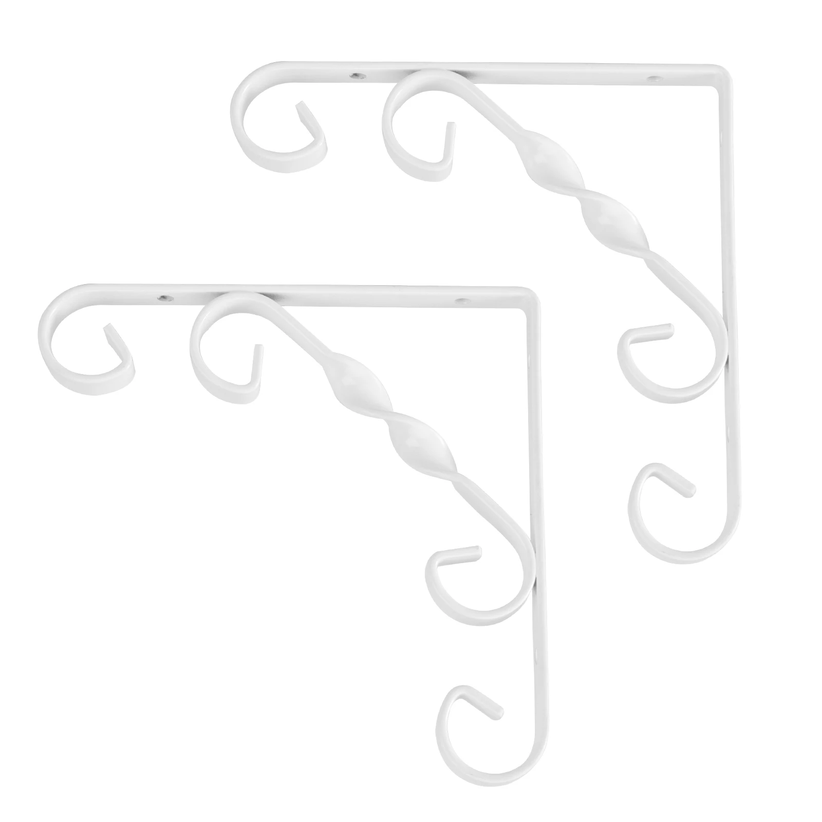 

2pcs Iron Plant Bracket Durable Metal Flowerpot Stand Hanging Rack White Save Space Home Office Balcony Garden Storage