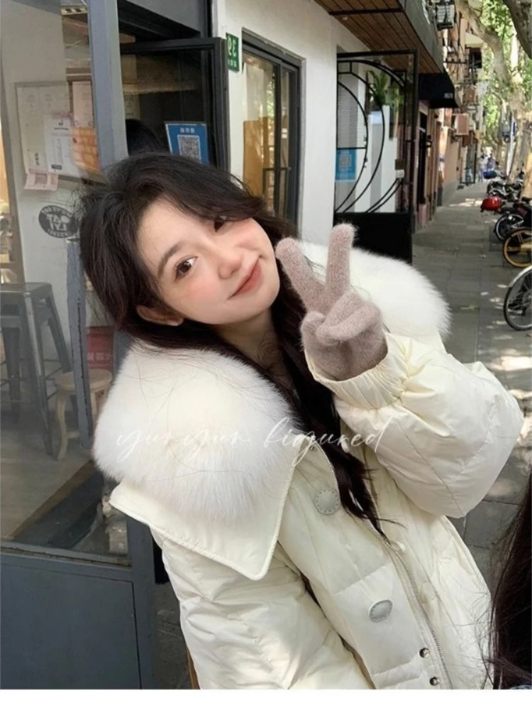 2025 Women's Winter New Loose Shawl Cotton Jacket Solid Color Long Style Over Knee Thickened Loose Cotton Jacket