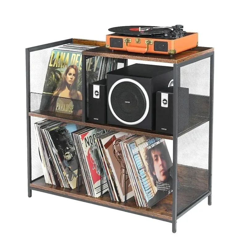 Vinyl Record Storage Rack Turntable Display Stand Record Holder CD Arrangement Cabinet Floor Standing Organizer Shelf