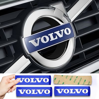 3D Car Grille Badge Sticker Front Grille Blue Black Letter Emblem Decals Decoration For Volvo XC60 XC90 S60 S80 V60 C70 S40 C30