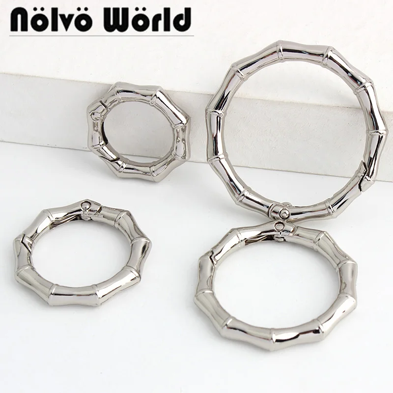 

5-20-100pieces 4 size 20-25-32-38mm Nickel detachable spring gate rings Bamboo Shaped metal hanger rings DIY Accessories