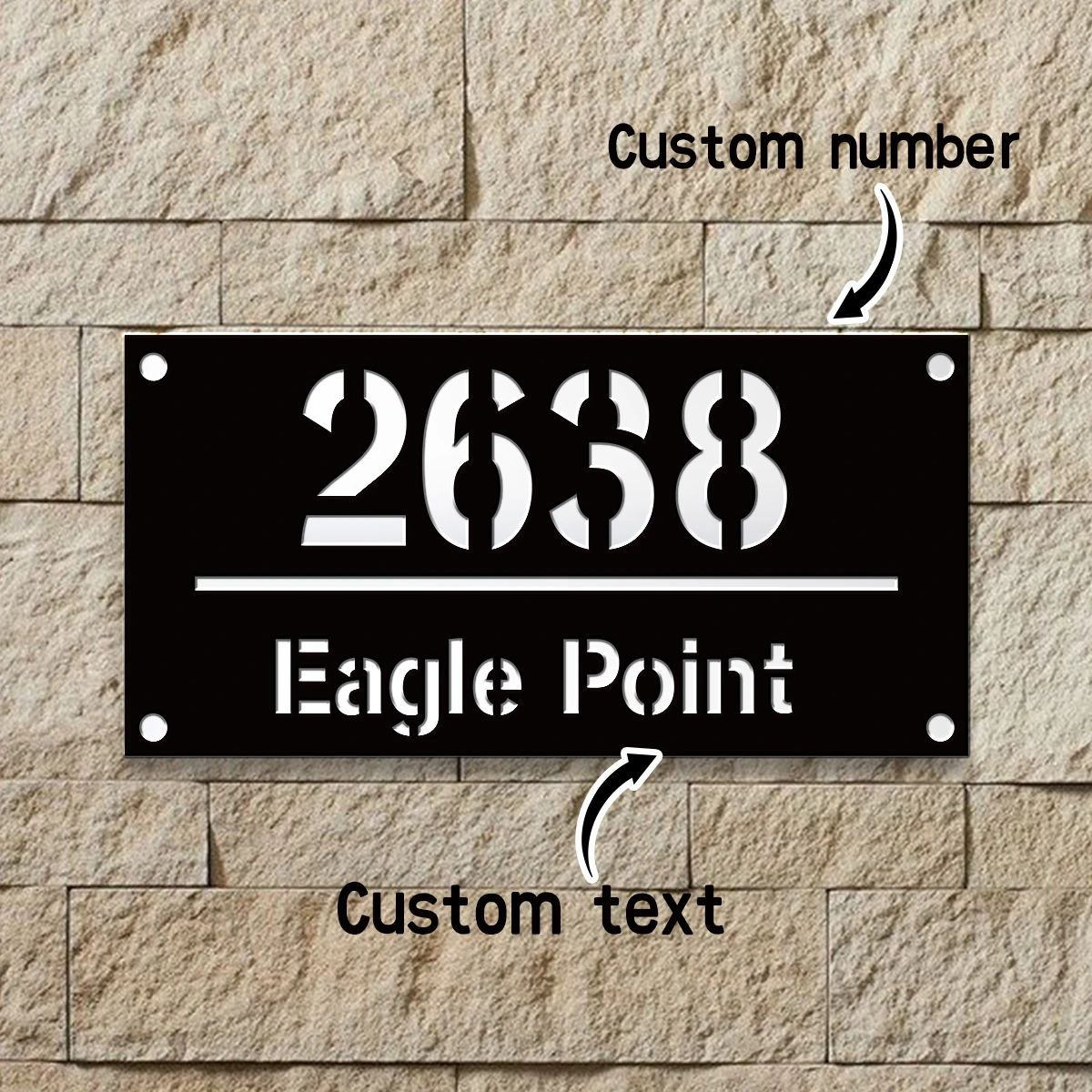 1pc Custom Number& Text  Acrylic Double Layer House Door Number Sign, Address Door Number, for Home, Apartment, Mailbox Decor