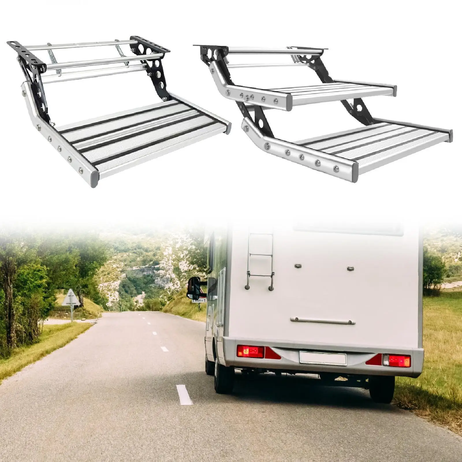 

RV Travel Trailer Manual Folding step for a secure entry and