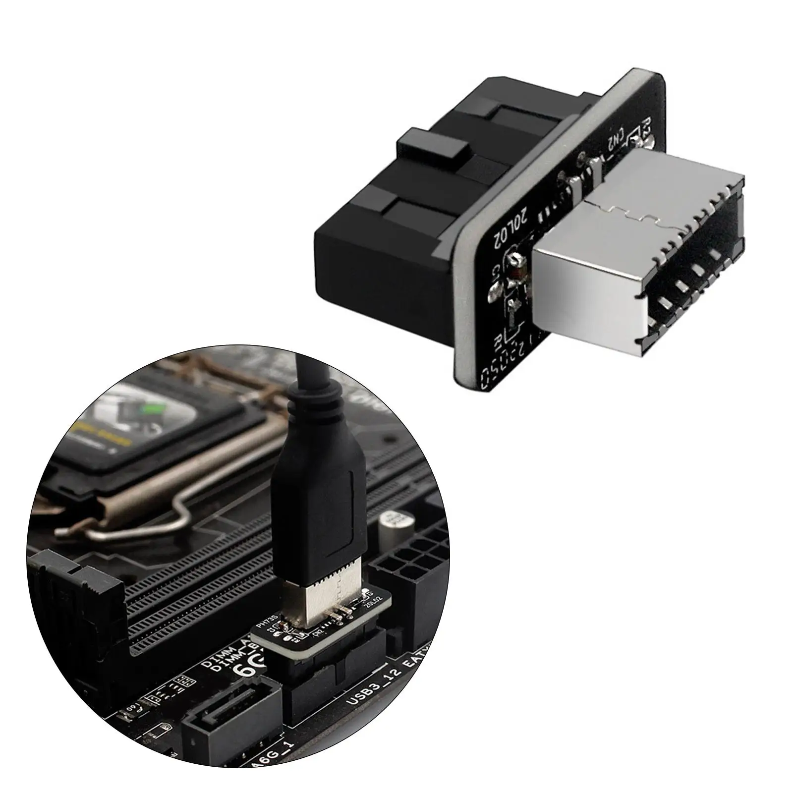 Computador USB 3.0 para Tipo E Adaptador, Conversor, Cabeçalho para Placa-Mãe, 19P, 20P