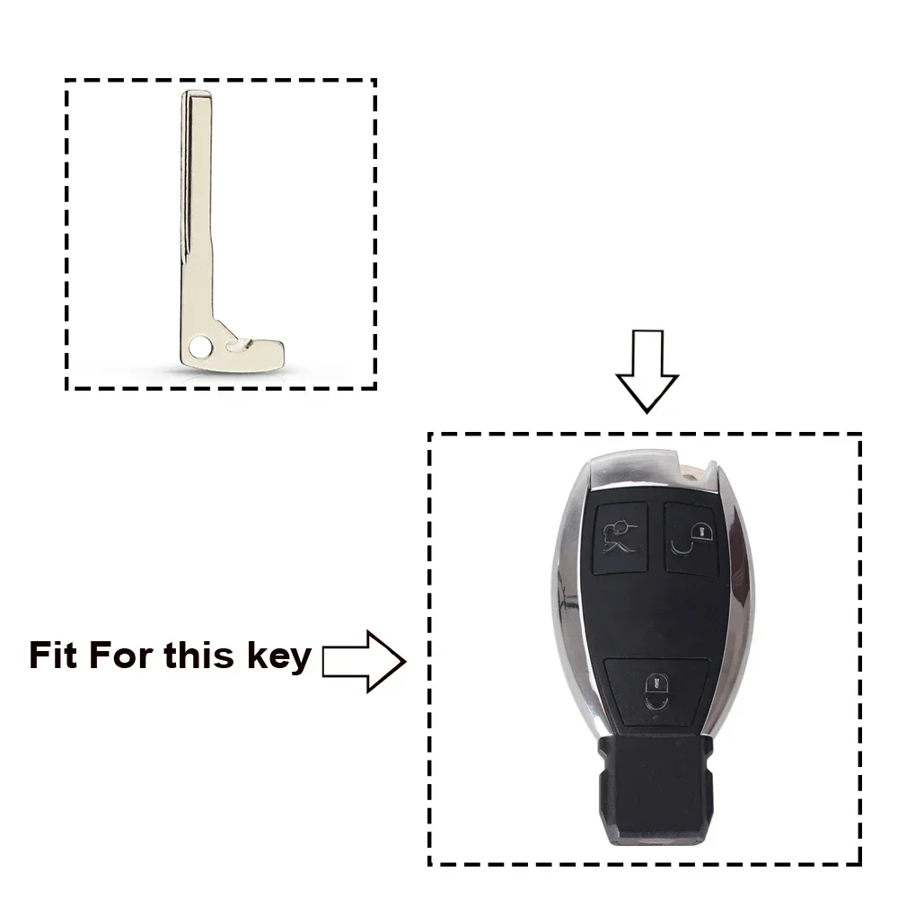 KEYYOU 1 SZTUK NOWY inteligentny czarny/chromowany kluczyk samochodowy do Mercedez Benz A E S G CLK SLK ML Class W220 Uncut Key Blade