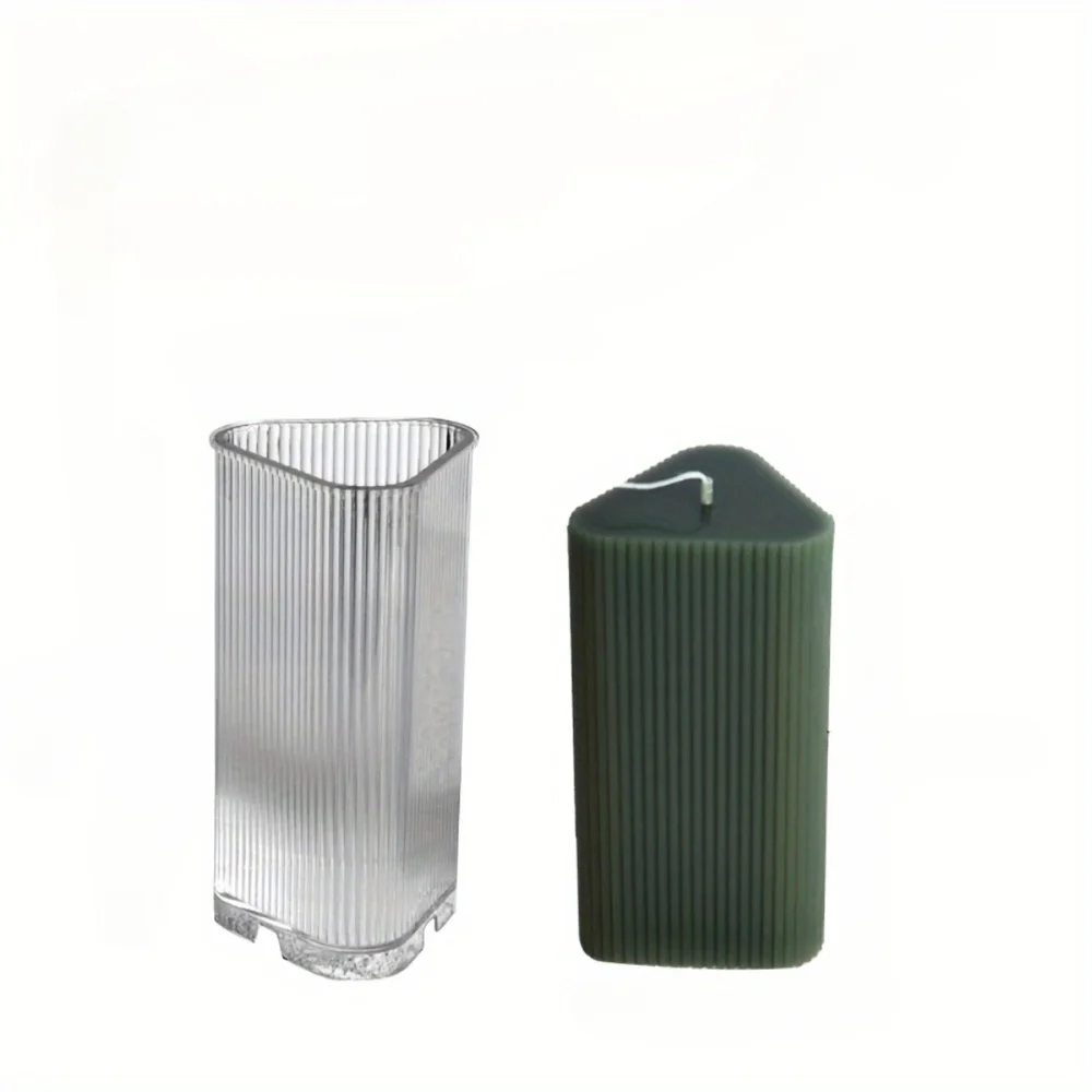 Geometric Cylindrical Acrylic Mold Triangular Resin Gypsum Mould Cube Stripe Candle Making Candlelight Dinner Decor Incense Gift