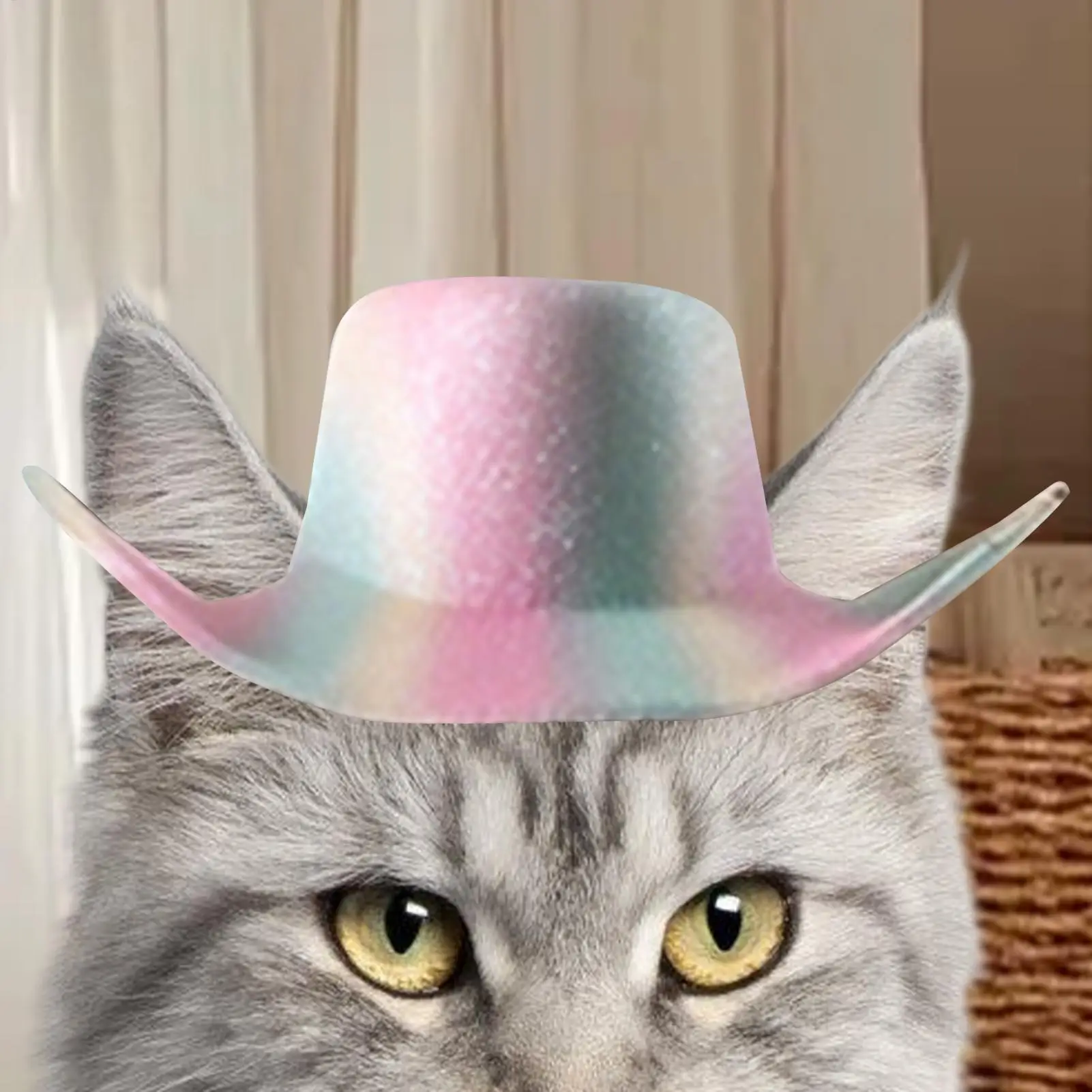 Lustiger Haustierhut, verstellbare Halloween-Kopfbedeckung für Katzen-Cosplay, Western-Cowboy-Party, Fotografie, Festival-Kostüm