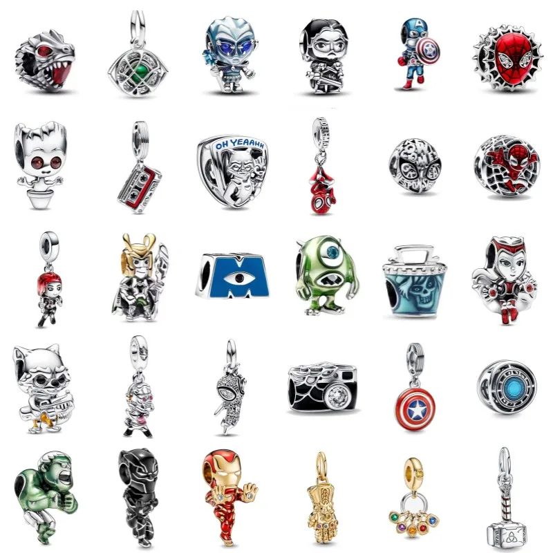 New Fine Shield Beads Dazzling Cool Series Charms Fit Original Pandora Decoration Bracelet DIY Women Jewelry Gift Hammer Pendant