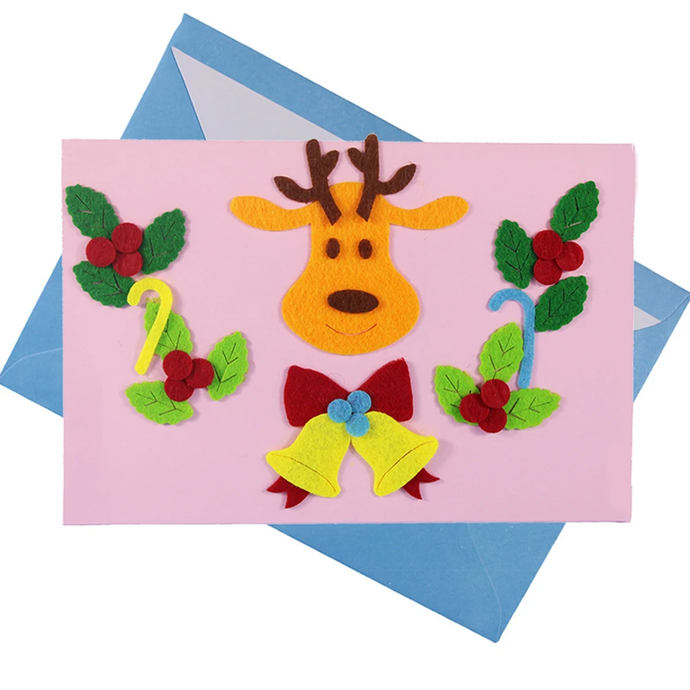 

3 PCS DIY Greeting Card Material Package Cards Supplies Manual Accessories for Kids Christmas Making Craft